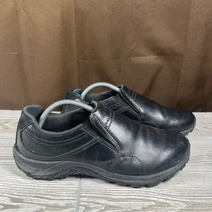 Merrell Jungle Moc LTR Mens Black Leather Mocassin Slip-On Shoe Size 10